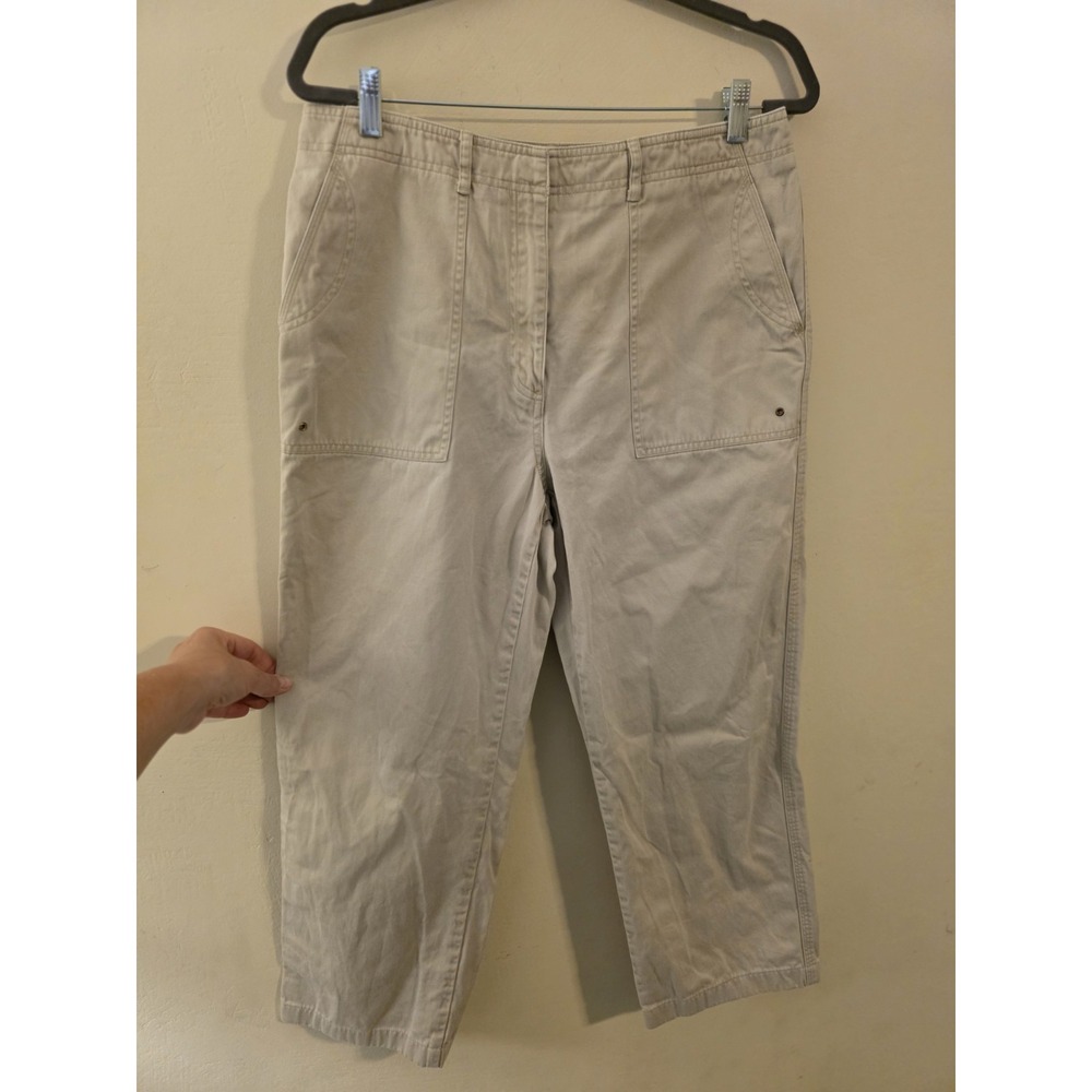 Lauren Ralph Lauren 1967 Women's Sz 12 Tan Cotton Cropped Chino Pants Vintage